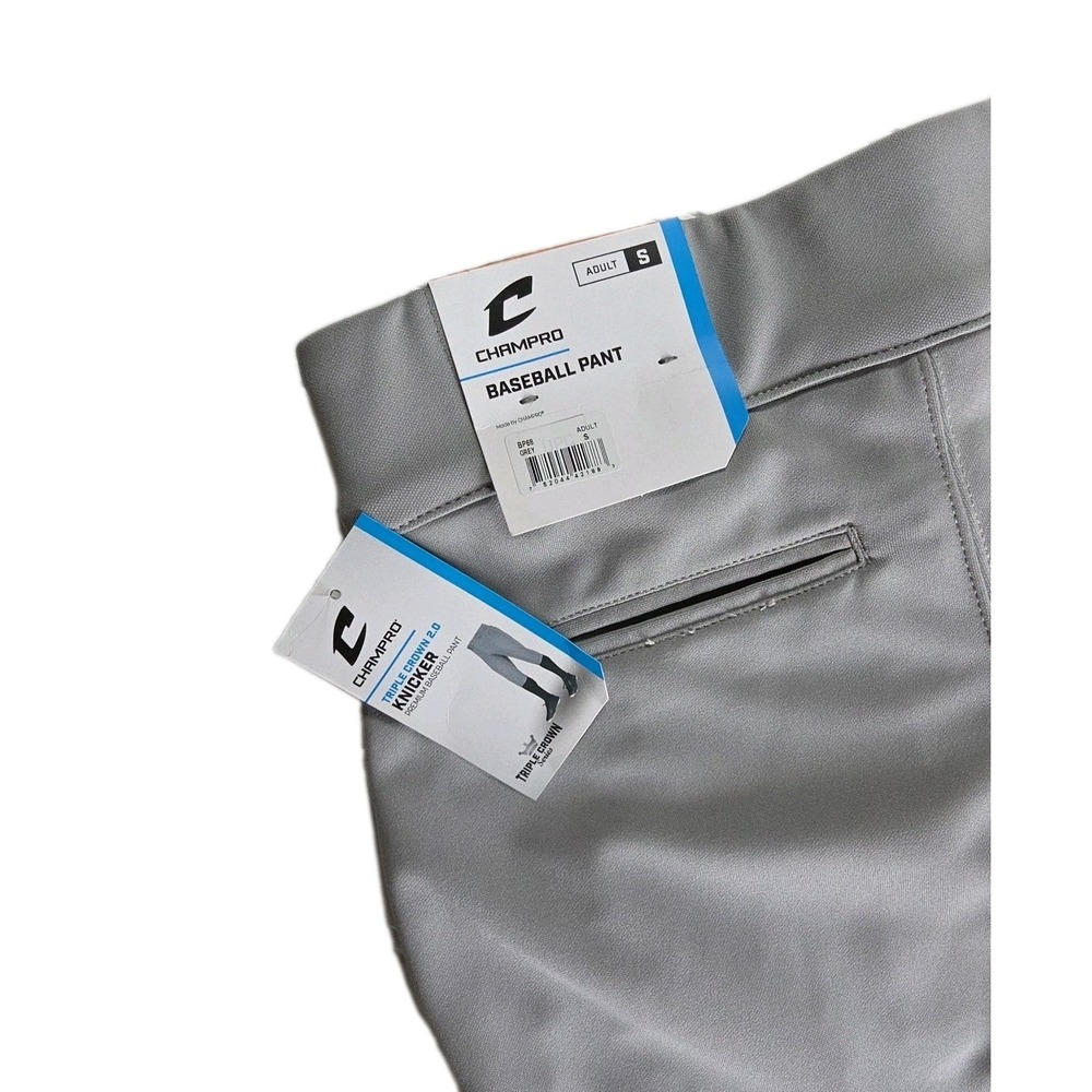 Champro Triple Crown SOLID Gray Knicker Baseball Pants Adult SMALL  NEW